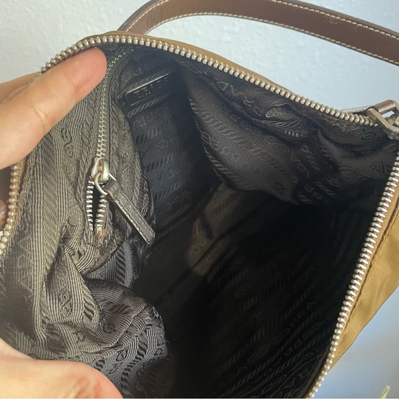 Prada Tessuto Sirio Brown Pochette small Nylon Shoulder bag - Picture 9 of 16